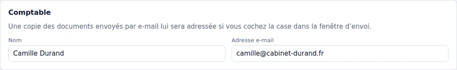 Réglage du comptable