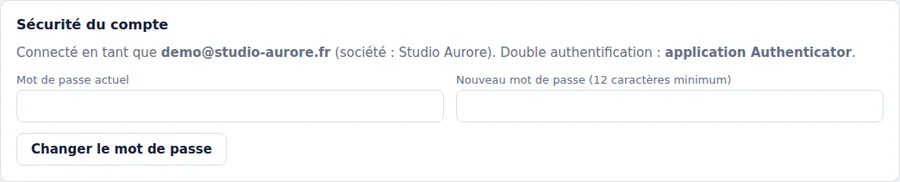 Sécurité du compte